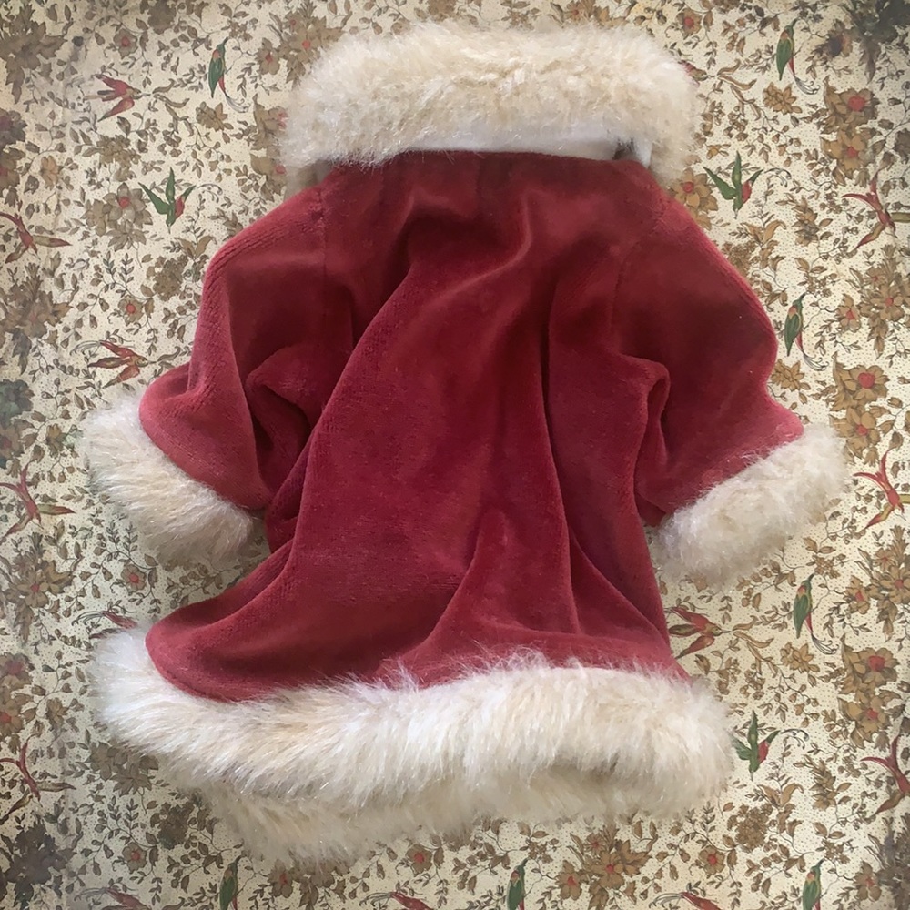 Handmade Red Velvet Doll Jacket - Picture 5 of 8
